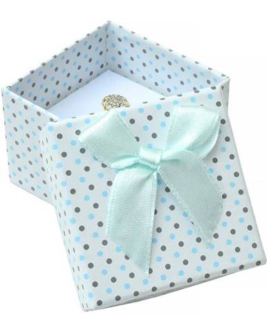 Bodkovaná papierová krabička na prsteň alebo náušnice Blue dots