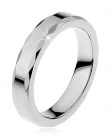 Dámsky wolfrámový prsteň so stužkovým okrajom - Veľkosť: 46 mm