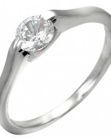Klasický zásnubný prsteň - číre očko v úchyte - Veľkosť: 46 mm
