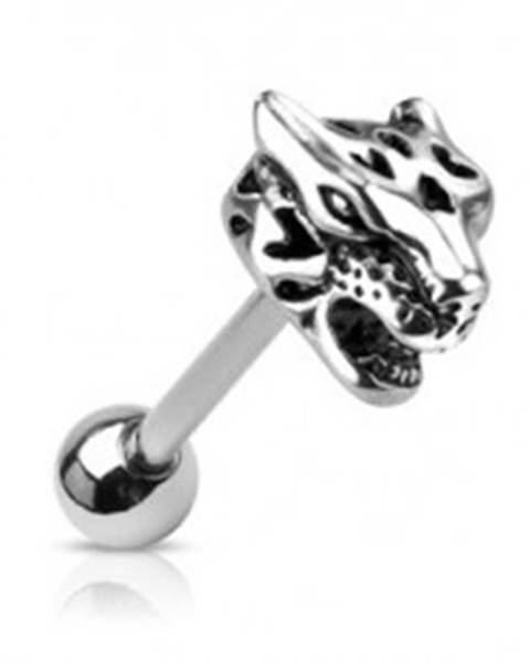 Piercing do jazyka - hlava jaguára