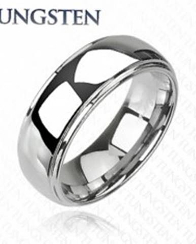 Wolfrámový prsteň s vyvýšeným stredom, zrkadlový lesk, 8 mm - Veľkosť: 49 mm