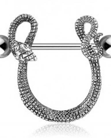 Piercing do bradavky - patinovaný had