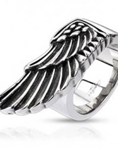 Prsteň z ocele - veľké krídlo orla - Veľkosť: 59 mm
