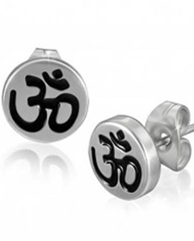 Puzetové oceľové náušnice s hinduistickým symbolom ÓM