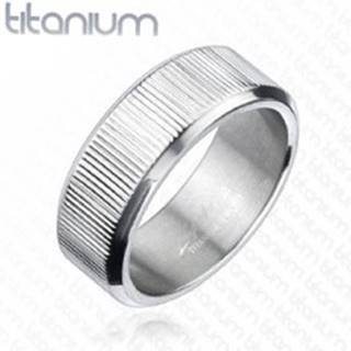 Titánový prsteň so zvislými ryhami - Veľkosť: 58 mm
