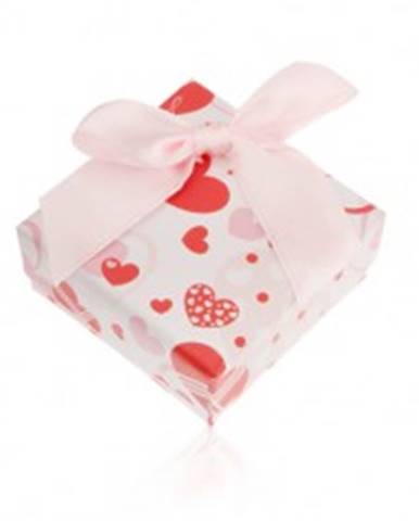 Darčeková krabička na prsteň a náušnice s romantickým motívom, srdcia
