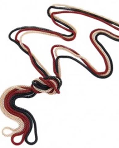 Náhrdelník z oblých retiazok červenej, zlatej a čiernej farby