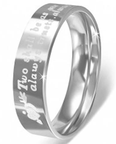 Prsteň z nerezovej ocele - srdcia so šípom a vyznanie lásky - Veľkosť: 52 mm