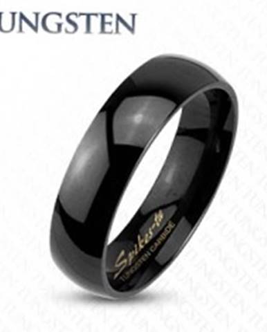 Tungstenový hladký čierny prsteň, vysoký lesk, 2 mm - Veľkosť: 47 mm
