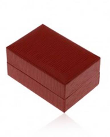 Darčeková krabička na prsteň alebo náušnice, tmavočervená farba, ryhy