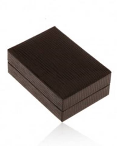 Lesklá koženková krabička na náušnice, povrch hnedej farby so zárezmi