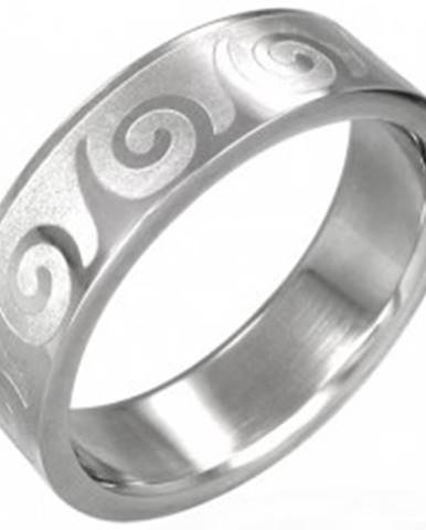 Oceľový prsteň s motívom vlnka - Veľkosť: 53 mm