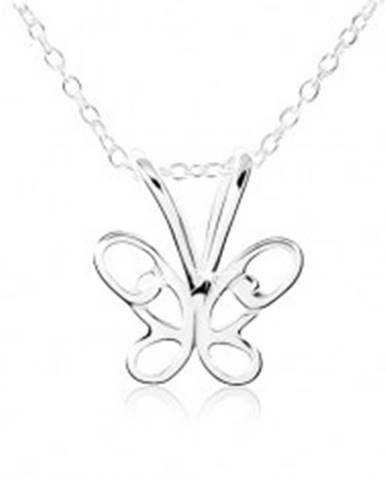 Strieborný náhrdelník 925, motýlik s vyrezávanými krídlami