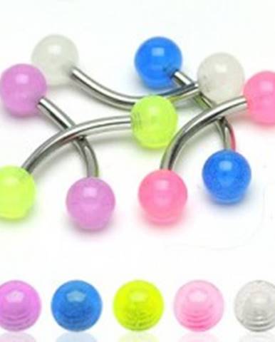 Piercing do obočia - priesvitné malé guličky 3 mm - Farba piercing: Biela