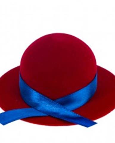 Zamatová krabička na prsteň alebo náušnice - červený klobúk