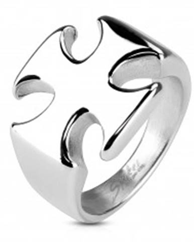 Masívny prsteň z chirurgickej ocele, hladký lesklý maltézsky kríž - Veľkosť: 59 mm