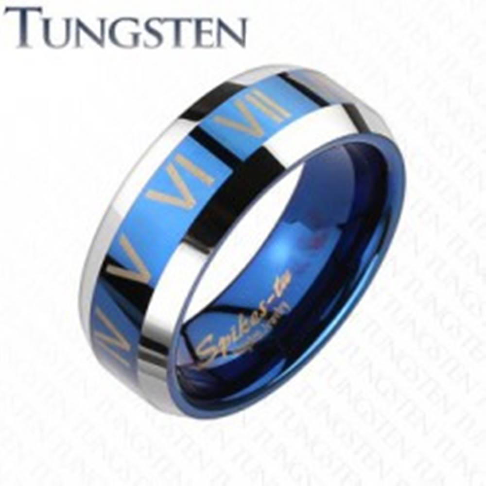 Tungstenový prsteň - modro ...