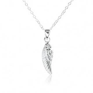Strieborný náhrdelník 925, ozdobne gravírované anjelské krídlo