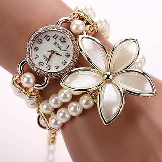 Hodinky Pearl Flower - Biela